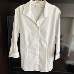 Chico's size 10-12 white cotton blouse (their size 2)